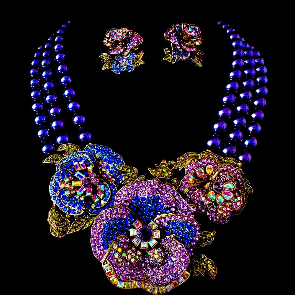 Heidi Daus Bloomsday Beauty" Beaded Crystal Floral Necklace
